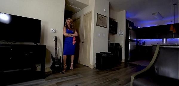  Busty lonely MILF stepmom pleased with his long fingers